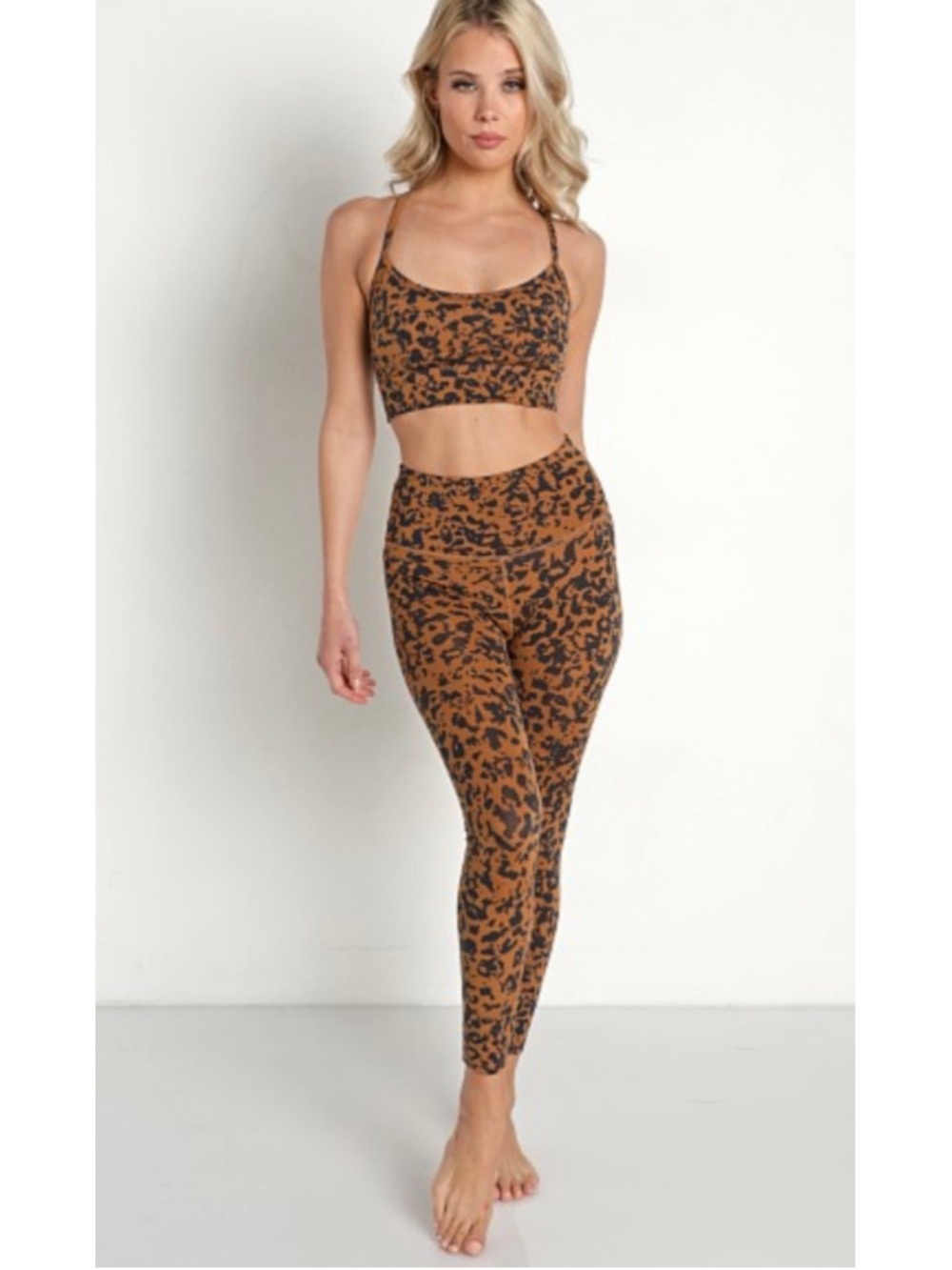 Varley Lets Move High Rise 25" Legging Rust Animal Print Women’s Size Small